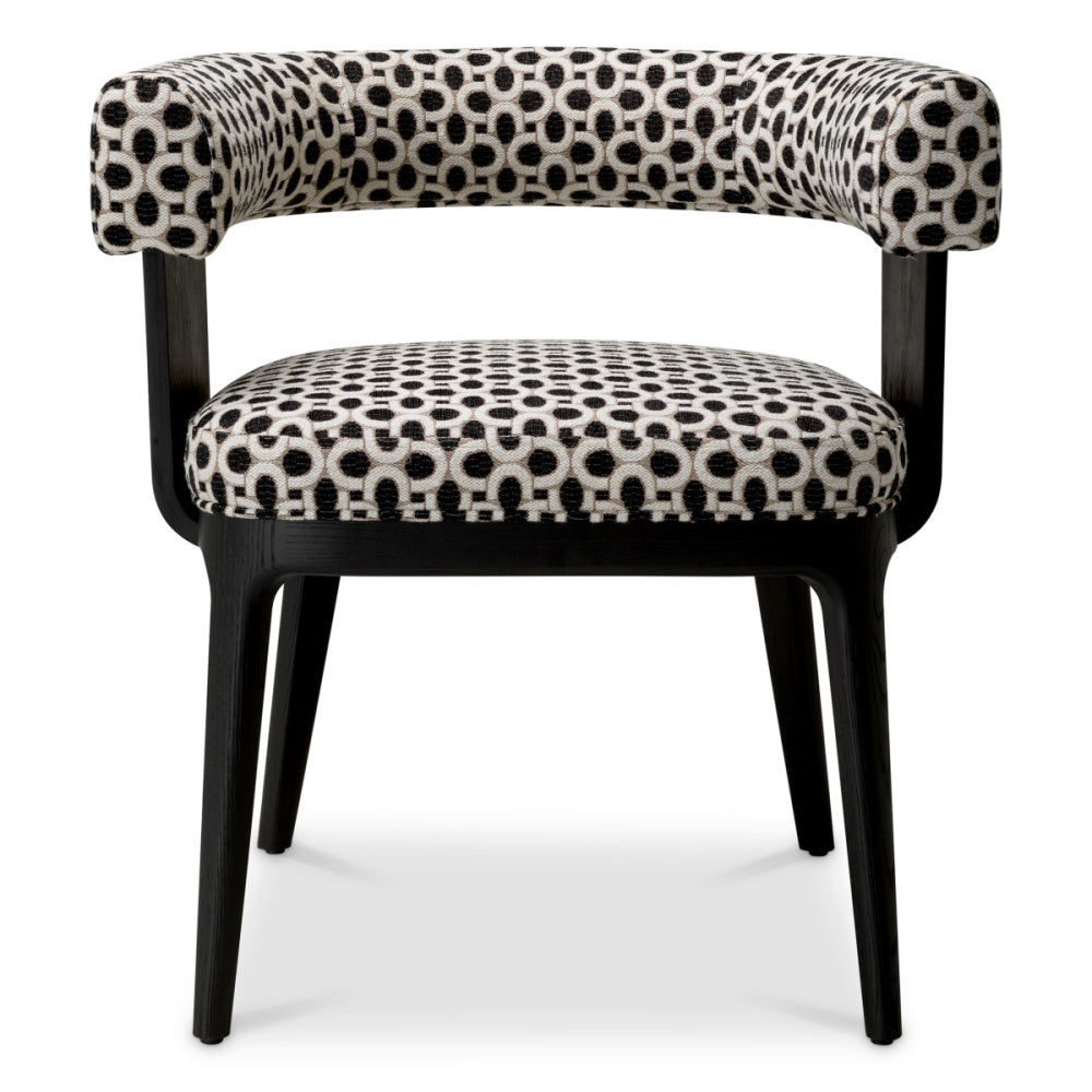 Eichholtz Dubois Dining Chair, Black Oak Veneer, Sunbeam Black (A119714)