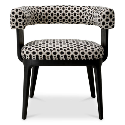 Eichholtz Dubois Dining Chair, Black Oak Veneer, Sunbeam Black (A119714)
