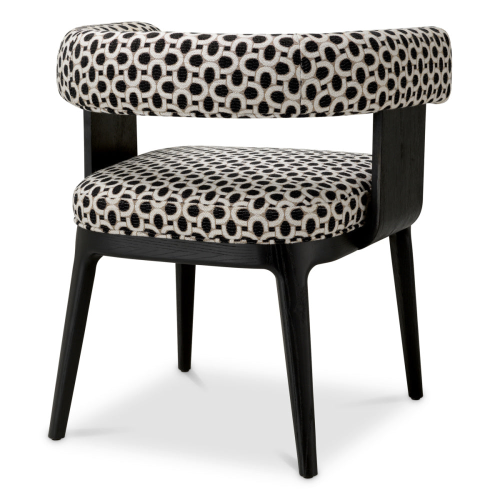 Eichholtz Dubois Dining Chair, Black Oak Veneer, Sunbeam Black (A119714)