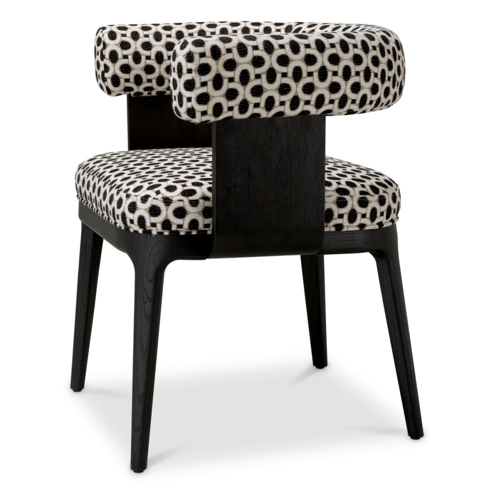 Eichholtz Dubois Dining Chair, Black Oak Veneer, Sunbeam Black (A119714)