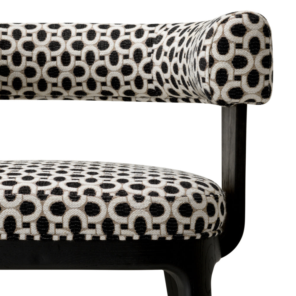Eichholtz Dubois Dining Chair, Black Oak Veneer, Sunbeam Black (A119714)