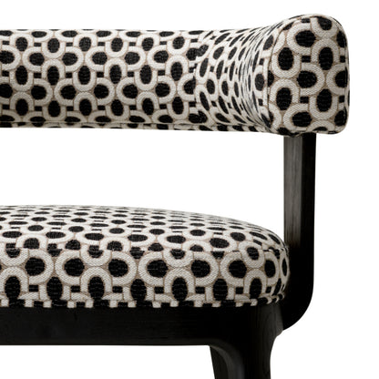 Eichholtz Dubois Dining Chair, Black Oak Veneer, Sunbeam Black (A119714)