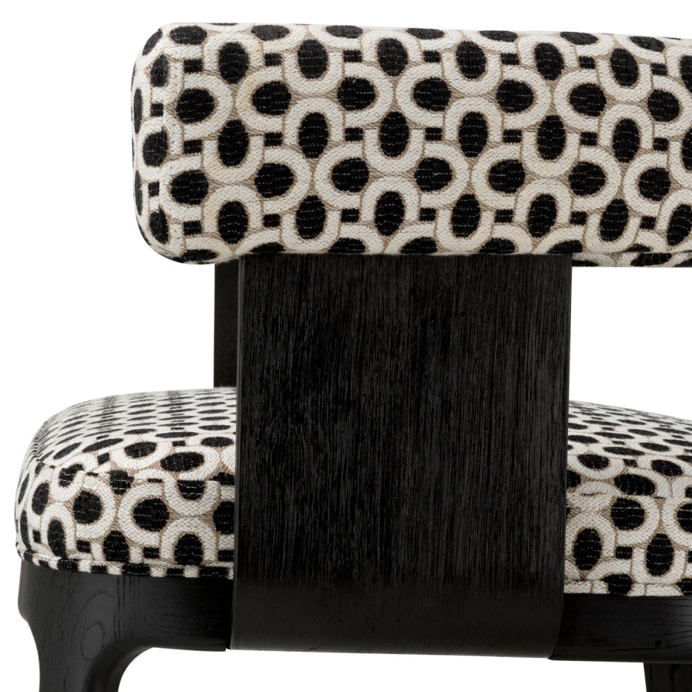 Eichholtz Dubois Dining Chair, Black Oak Veneer, Sunbeam Black (A119714)