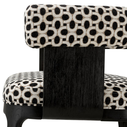 Eichholtz Dubois Dining Chair, Black Oak Veneer, Sunbeam Black (A119714)