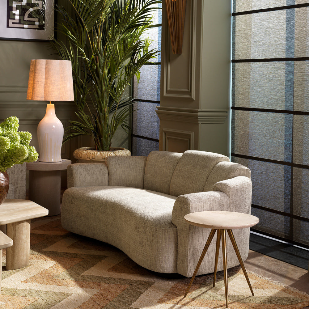 Eichholtz Marbella Sofa, Small, Creststone Beige, Black Base (A119774)