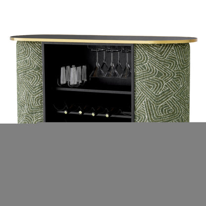 Eichholtz Matthew Bar, Brushed Brass, Black Glass, Camari Green (A120245)