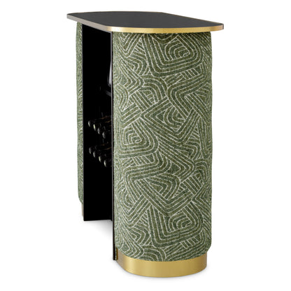 Eichholtz Matthew Bar, Brushed Brass, Black Glass, Camari Green (A120245)