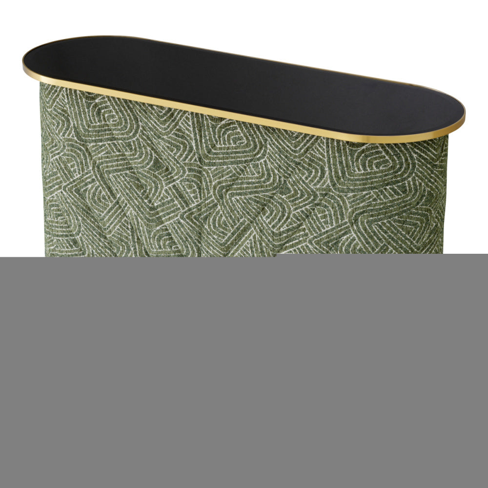 Eichholtz Matthew Bar, Brushed Brass, Black Glass, Camari Green (A120245)
