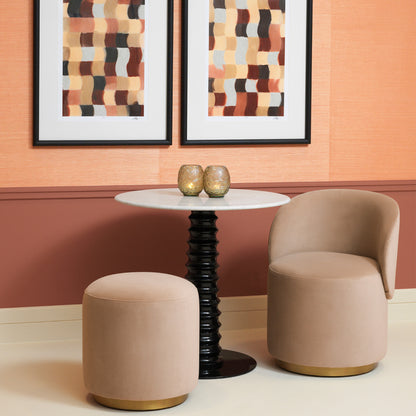 Eichholtz Greer Dining Chair, Savona Camel, Brushed Brass Swivel Base (A120614)