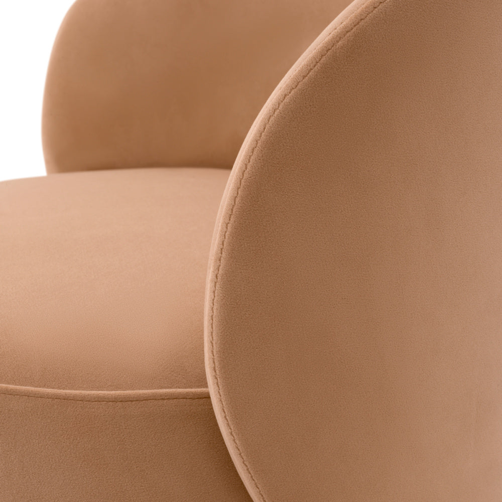 Eichholtz Greer Dining Chair, Savona Camel, Brushed Brass Swivel Base (A120614)