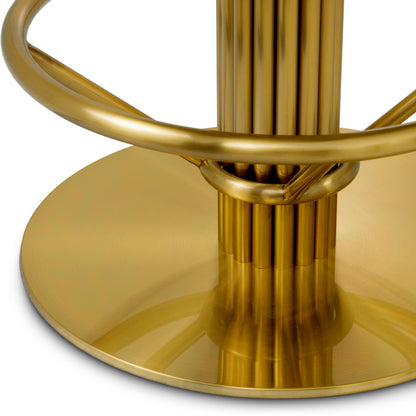 Eichholtz Carleton Counter Stool, Brushed Brass, Camari Cream, Swivel Base (A120862)