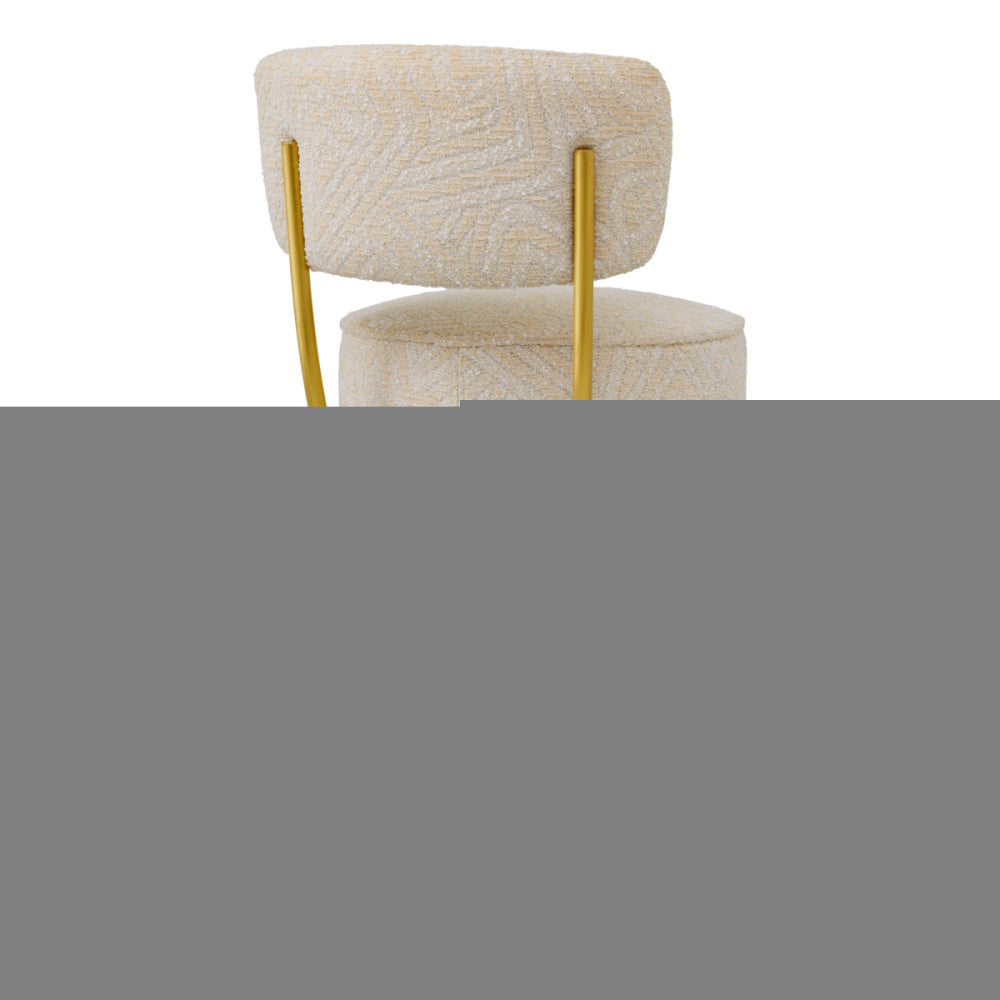 Eichholtz Carleton Counter Stool, Brushed Brass, Camari Cream, Swivel Base (A120863)