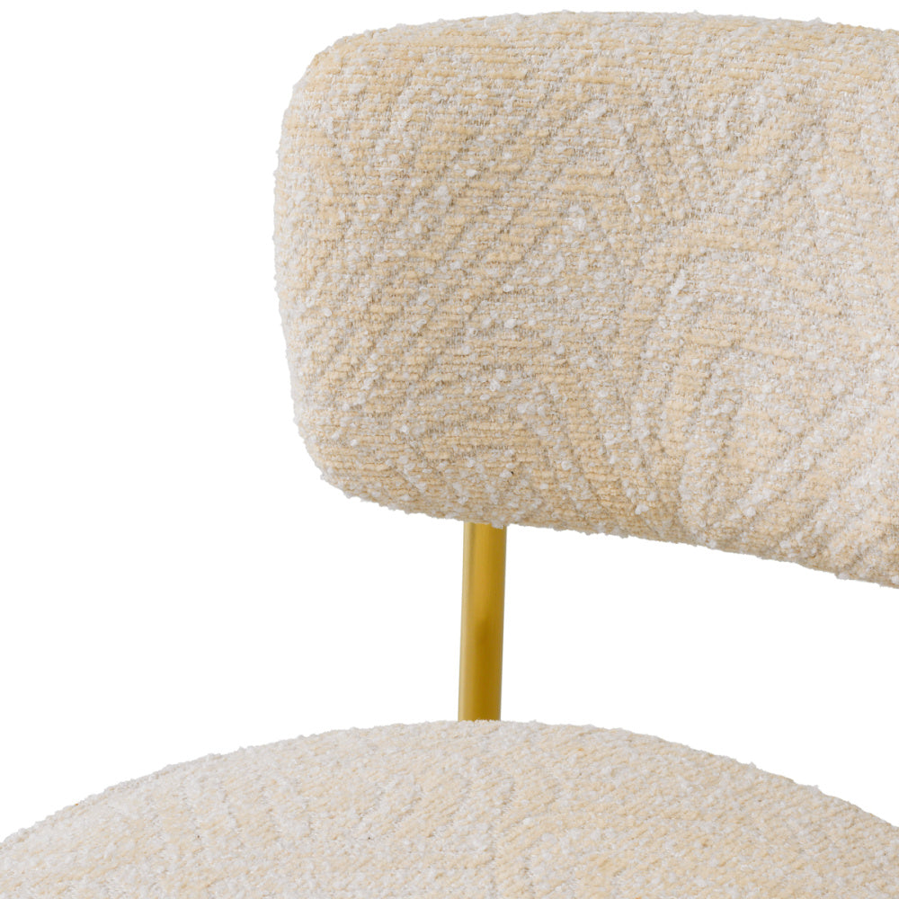 Eichholtz Carleton Counter Stool, Brushed Brass, Camari Cream, Swivel Base (A120863)