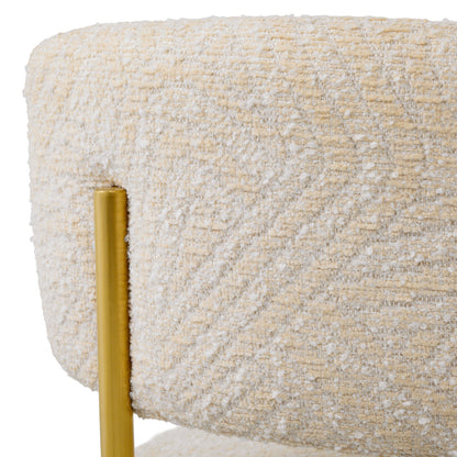 Eichholtz Carleton Counter Stool, Brushed Brass, Camari Cream, Swivel Base (A120863)