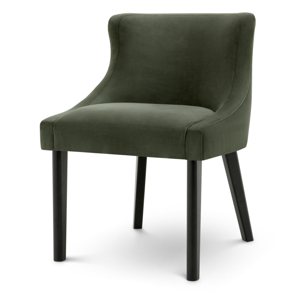 Eichholtz Chavelle Dining Chair, Black, Torrin Green Velvet (A120869)