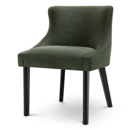 Eichholtz Chavelle Dining Chair, Black, Torrin Green Velvet (A120869)