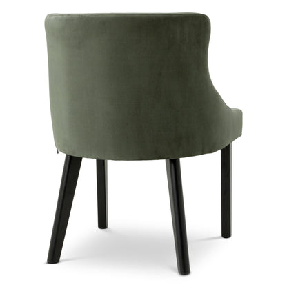 Eichholtz Chavelle Dining Chair, Black, Torrin Green Velvet (A120869)