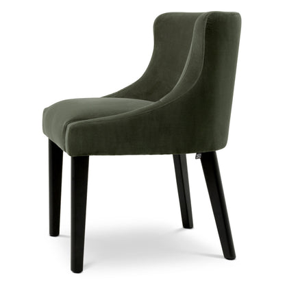 Eichholtz Chavelle Dining Chair, Black, Torrin Green Velvet (A120869)