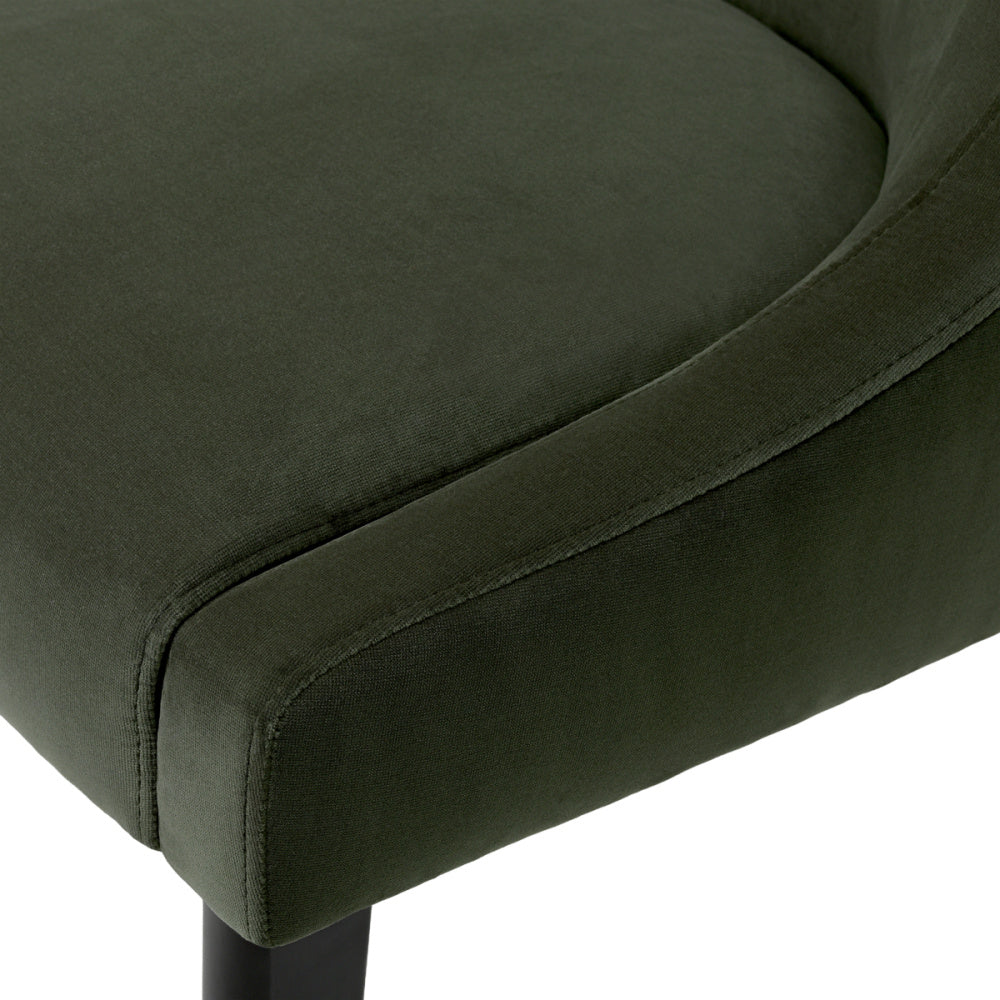 Eichholtz Chavelle Dining Chair, Black, Torrin Green Velvet (A120869)
