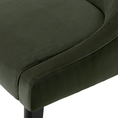 Eichholtz Chavelle Dining Chair, Black, Torrin Green Velvet (A120869)