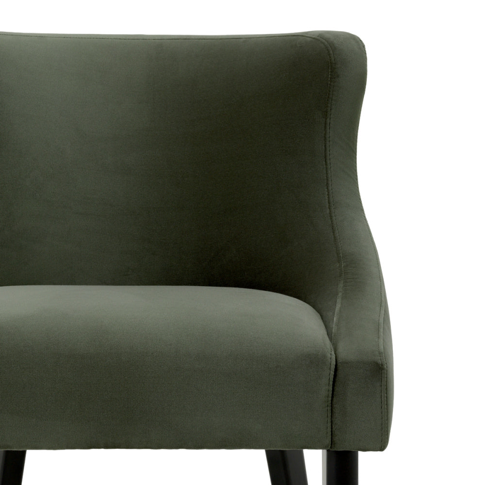 Eichholtz Chavelle Dining Chair, Black, Torrin Green Velvet (A120869)