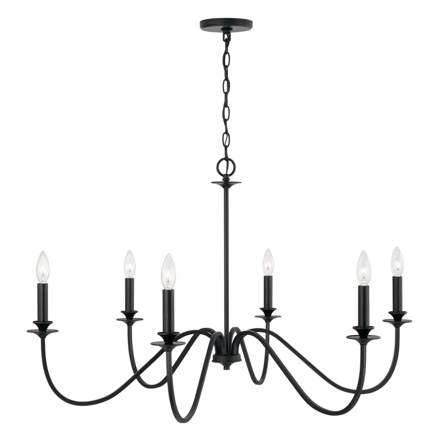 Capital Weston 6-Light Chandelier in Matte Black