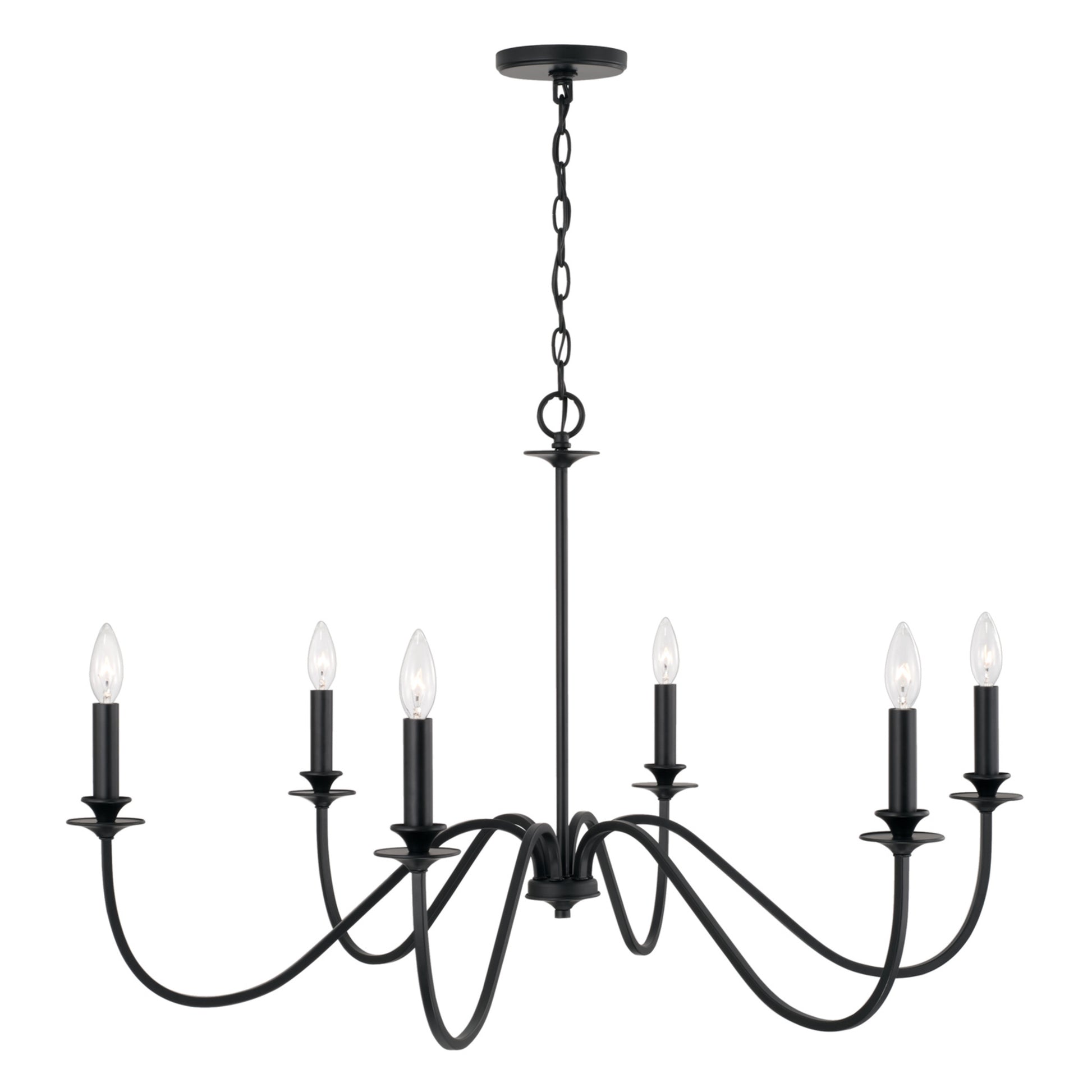 Capital Weston 6-Light Chandelier in Matte Black