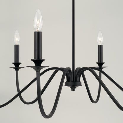 Capital Weston 6-Light Chandelier in Matte Black