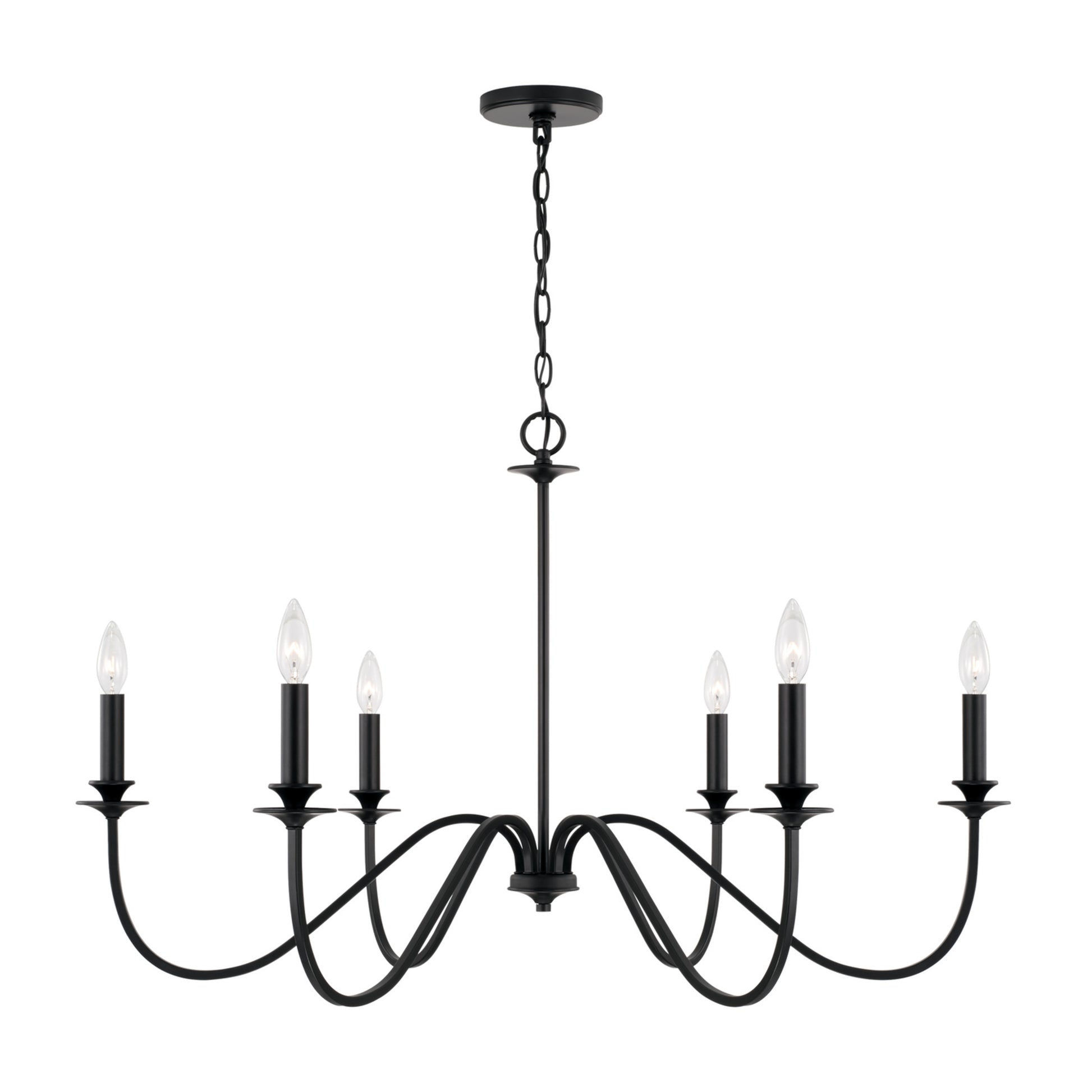 Capital Weston 6-Light Chandelier in Matte Black