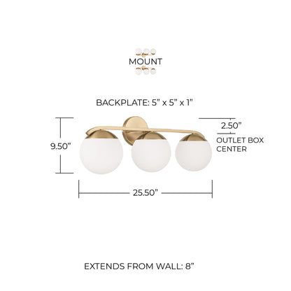Capital Oliver 3-Light Vanity Light