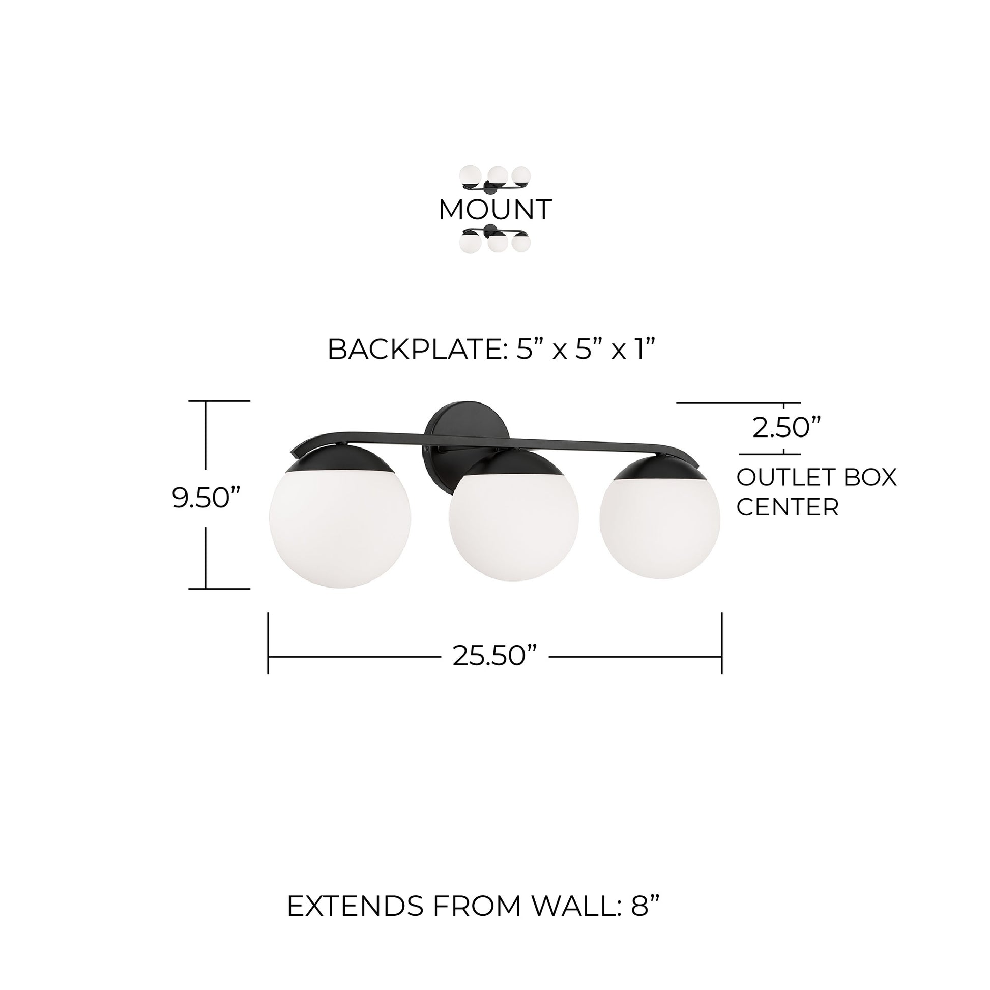 Capital Oliver 3-Light Vanity Light