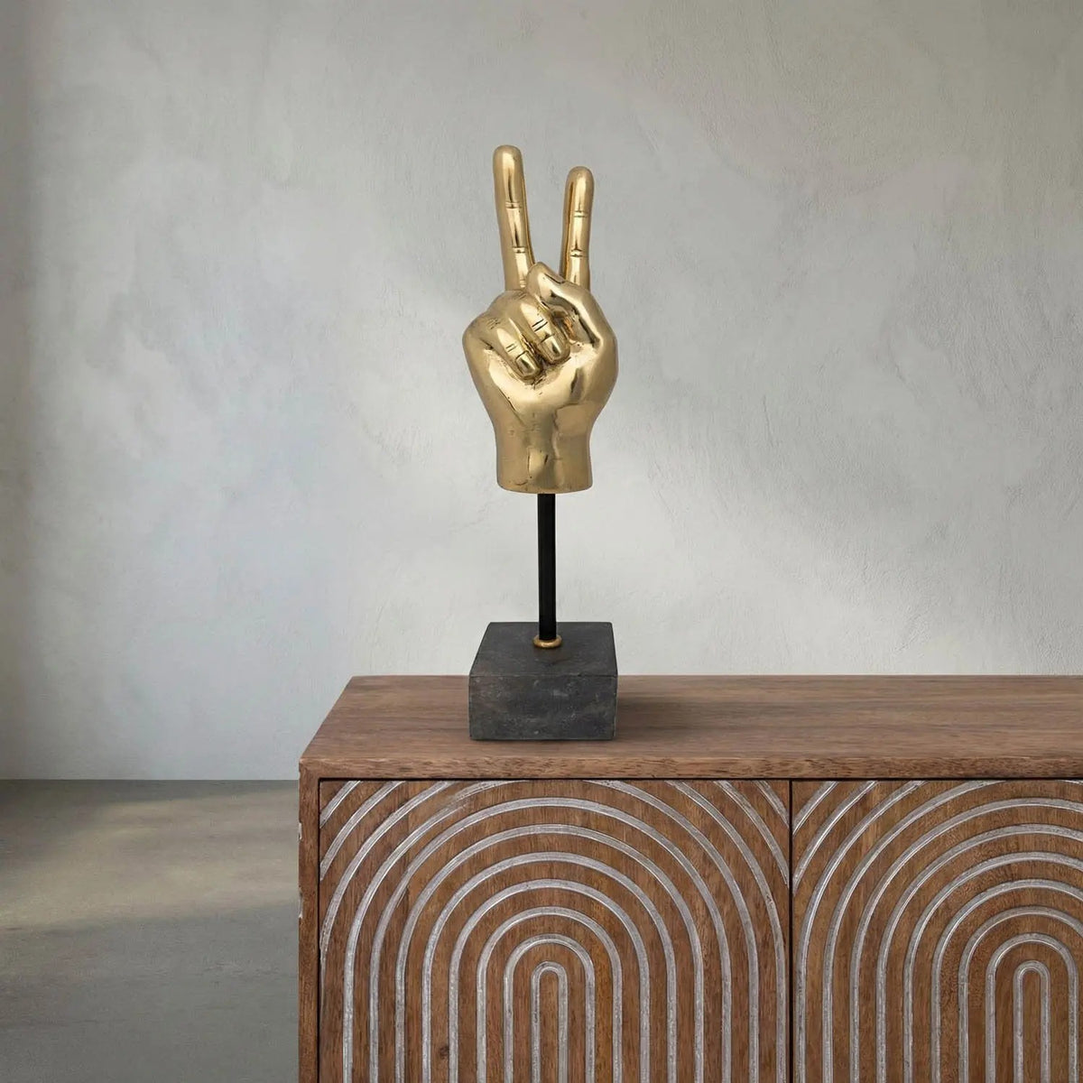 Peace Sign On Stand Sculpture