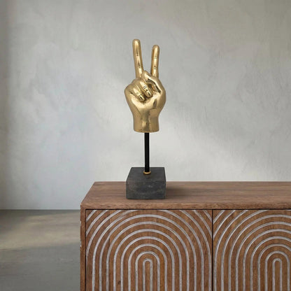 Peace Sign On Stand Sculpture