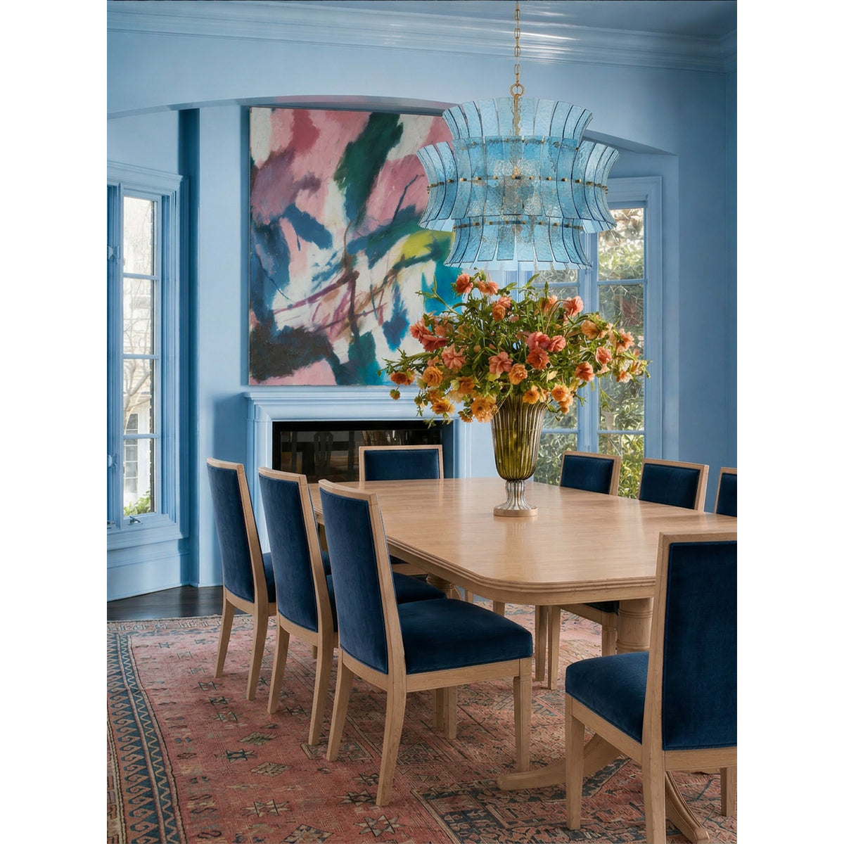 Crystorama Abigail 8-Light Chandelier Blue - lifestyle