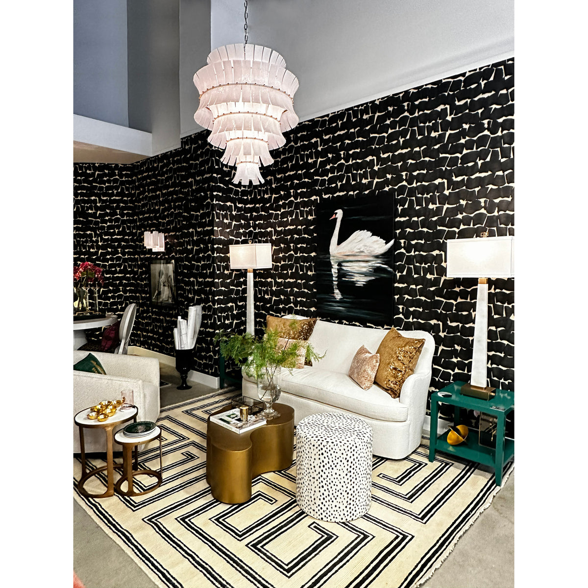 Crystorama Abigail 21-Light Chandelier White - lifestyle