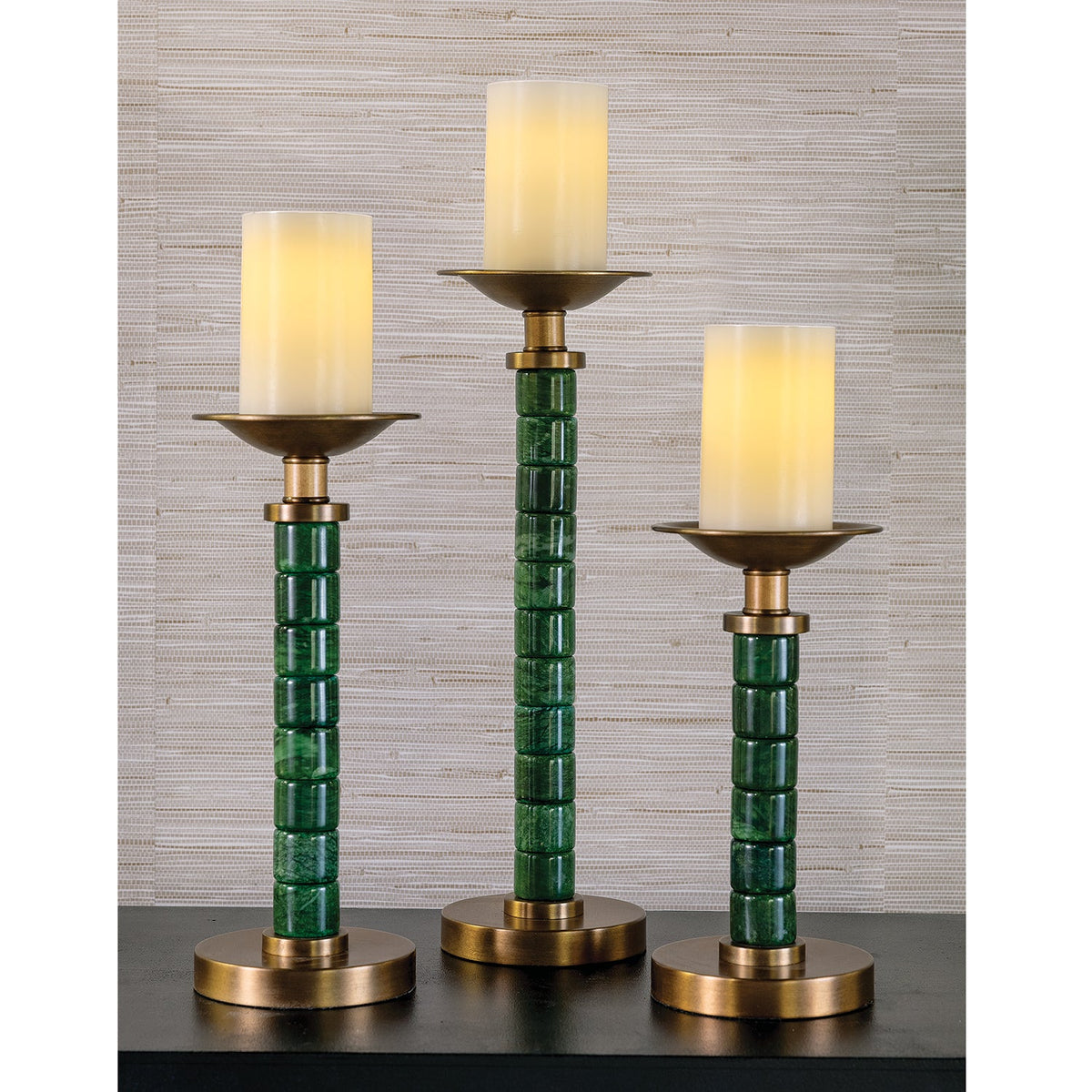 Port 68 Jade Garden Candlesticks Set of 3 view 3