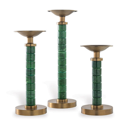 Port 68 Jade Garden Candlesticks Set of 3