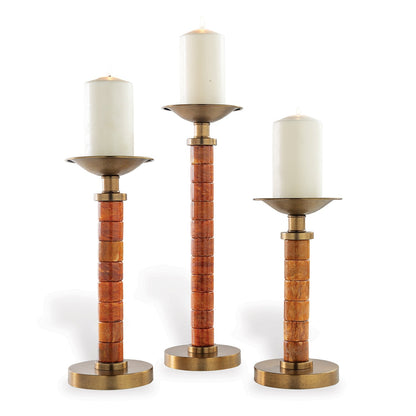 Jade Garden Candlesticks Set of 3 Amber