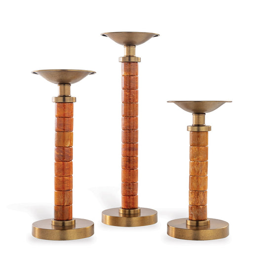Port 68 Jade Garden Candlesticks Set of 3