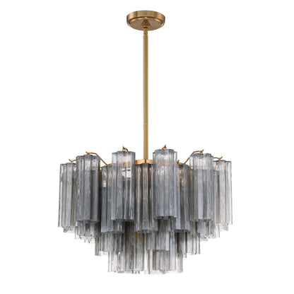Crystorama Addis 22" 9-Light Chandelier Aged Brass Smoke