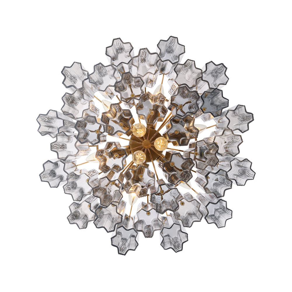 Crystorama Addis 22" 9-Light Chandelier Aged Brass Smoke