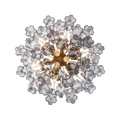 Crystorama Addis 22" 9-Light Chandelier Aged Brass Smoke
