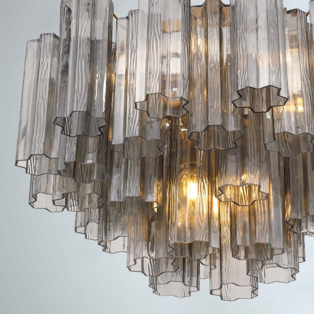 Crystorama Addis 22" 9-Light Chandelier Aged Brass Smoke
