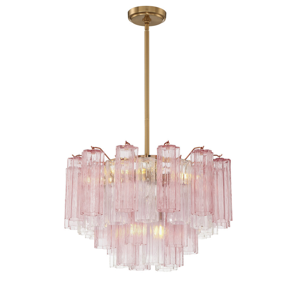 Crystorama Addis 22" 9-Light Chandelier Aged Brass Spring