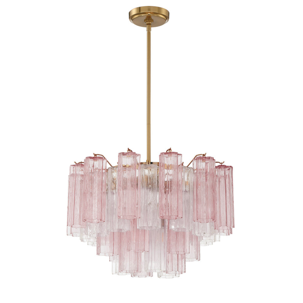 Crystorama Addis 22" 9-Light Chandelier Aged Brass Spring