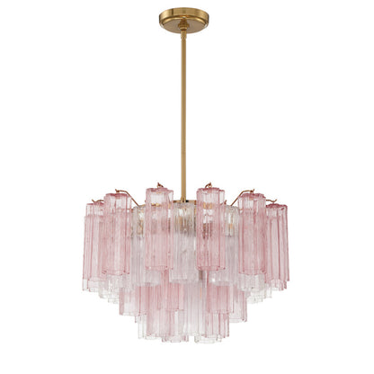 Crystorama Addis 22" 9-Light Chandelier Aged Brass Spring