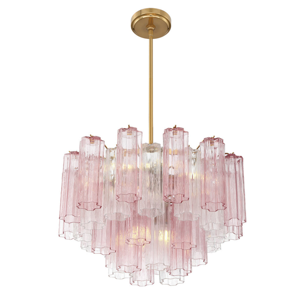 Crystorama Addis 22" 9-Light Chandelier Aged Brass Spring