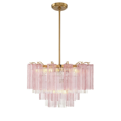 Crystorama Addis 22" 9-Light Chandelier Aged Brass Spring
