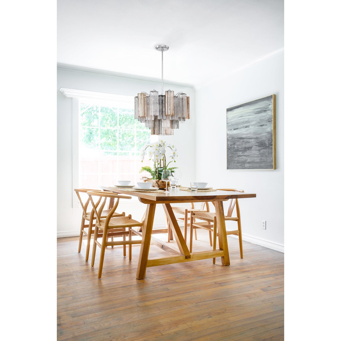 Addis 9 Light Aged Brass Chandelier