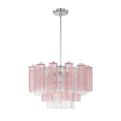 Crystorama Addis 22" 9-Light Chandelier Polished Chrome Spring
